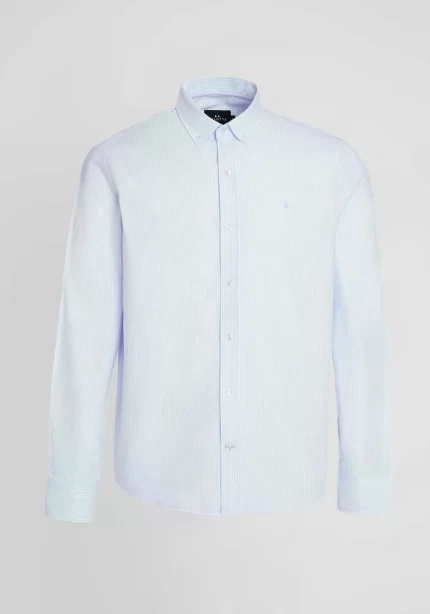 Camisa Oxford azul cuello botones