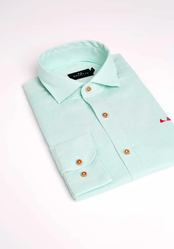 Camisa lino verde ácido
