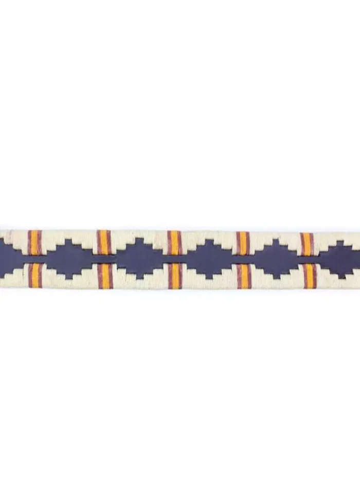 Cinturón unisex argentino bordado en blanco y bandera de España - Imagen 2