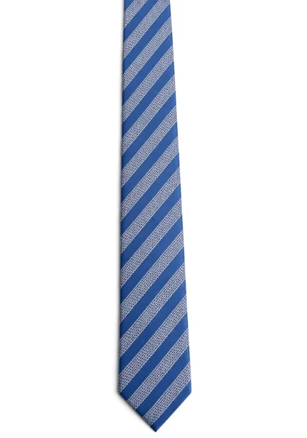 Corbata azul con rayas diagonales