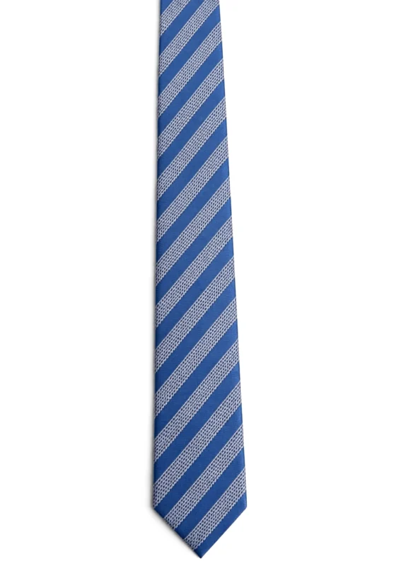 Corbata azul con rayas diagonales