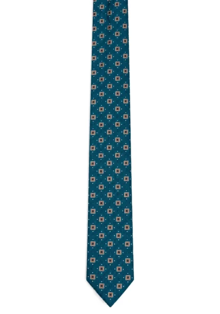 Corbata turquesa con cuadros