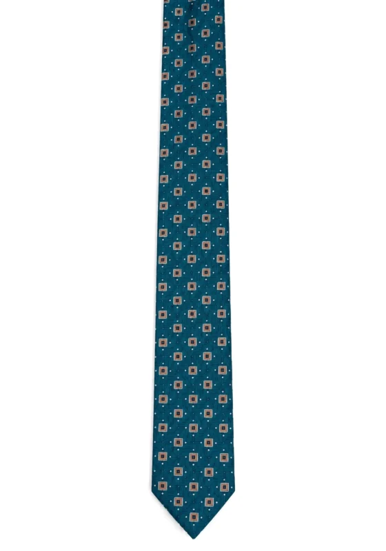 Corbata turquesa con cuadros